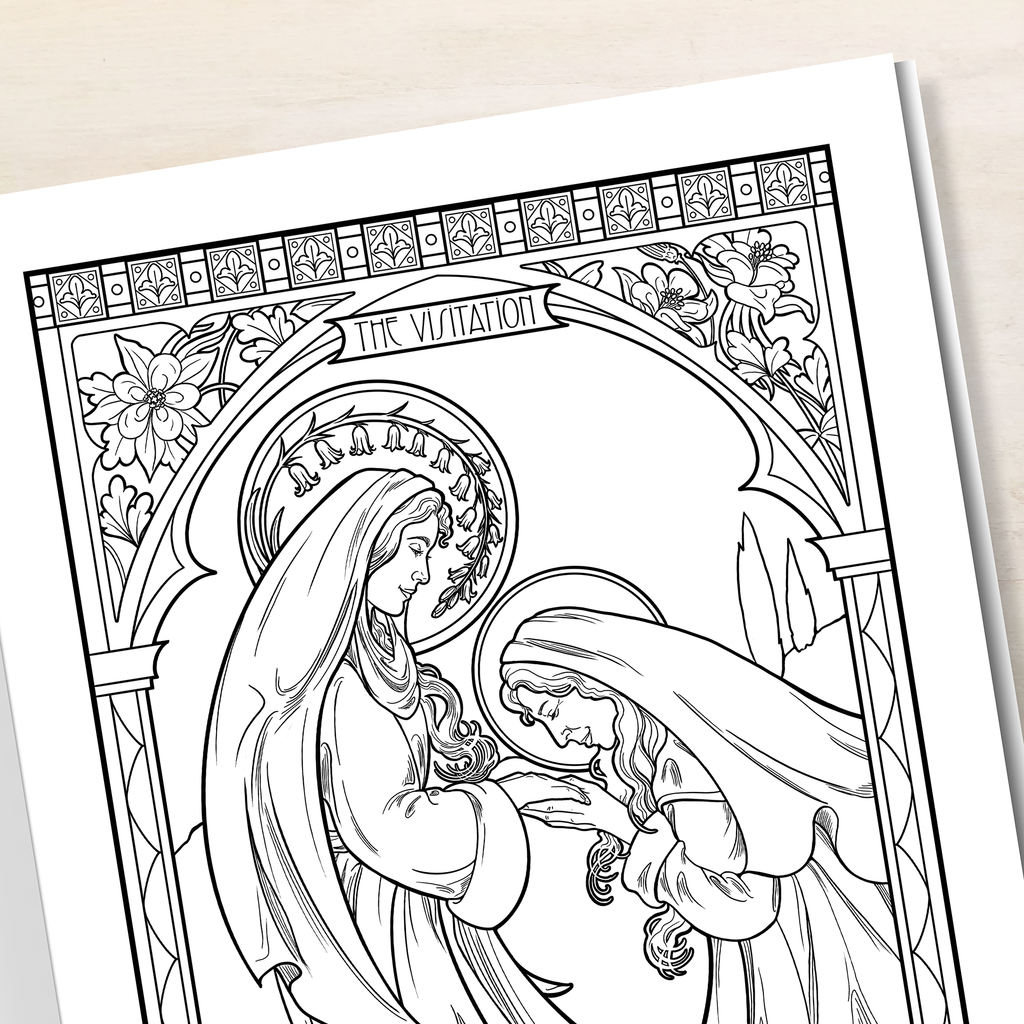 Prayers in Pencil: The Joyful Mysteries of the Rosary Coloring Book
