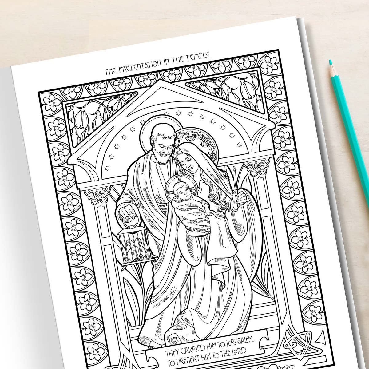 Prayers in Pencil: The Joyful Mysteries of the Rosary Coloring Book